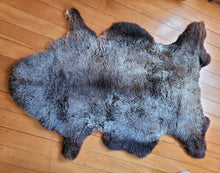 Load image into Gallery viewer, Naturally beautiful - undyed sheepskin rug - Extra large brown/black with grey/white hues. 100cm