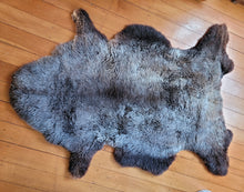 Load image into Gallery viewer, Naturally beautiful - undyed sheepskin rug - Extra large brown/black with grey/white hues. 100cm
