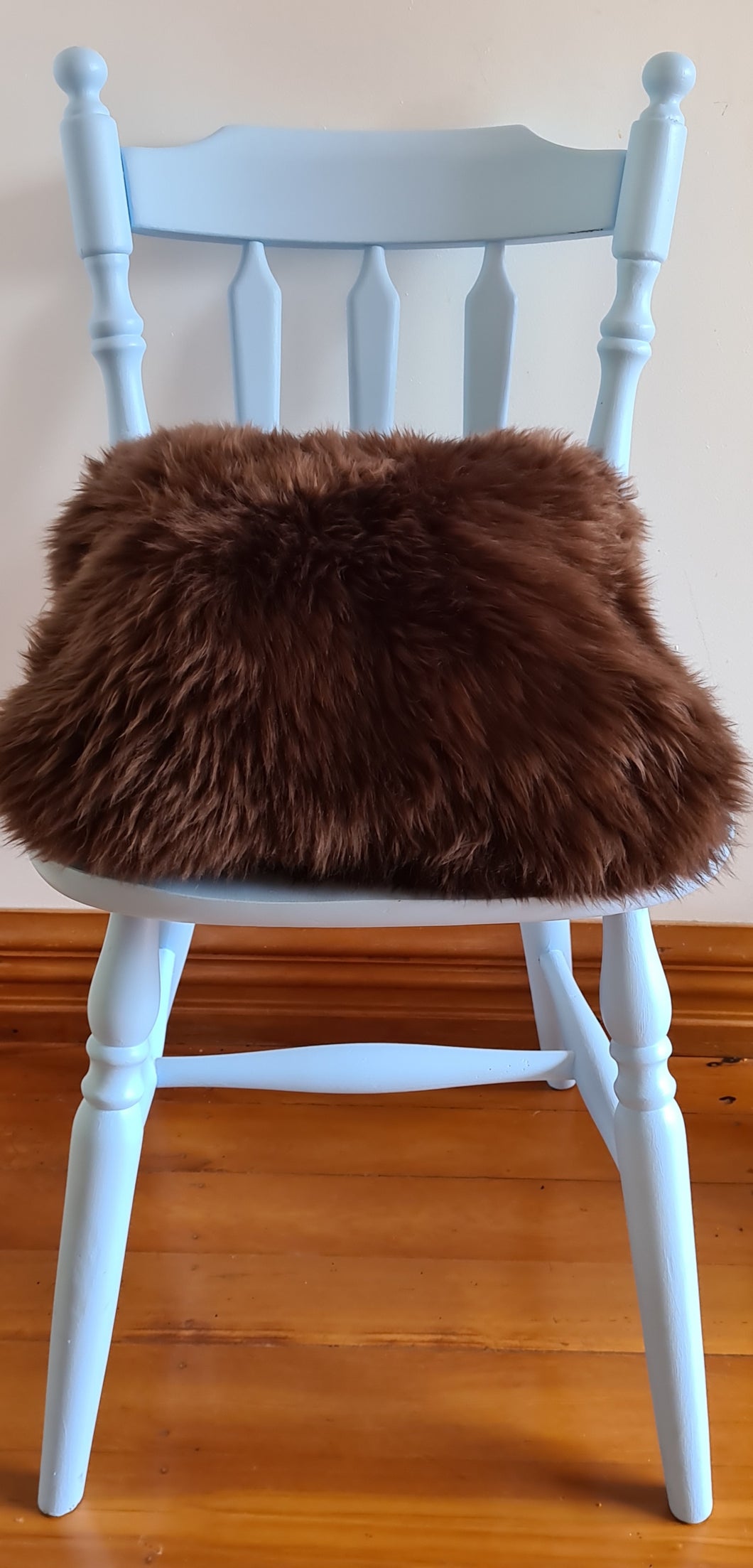 Double sided-double luxury. Sheepskin wool cushion cover.  Chocolate 35cm