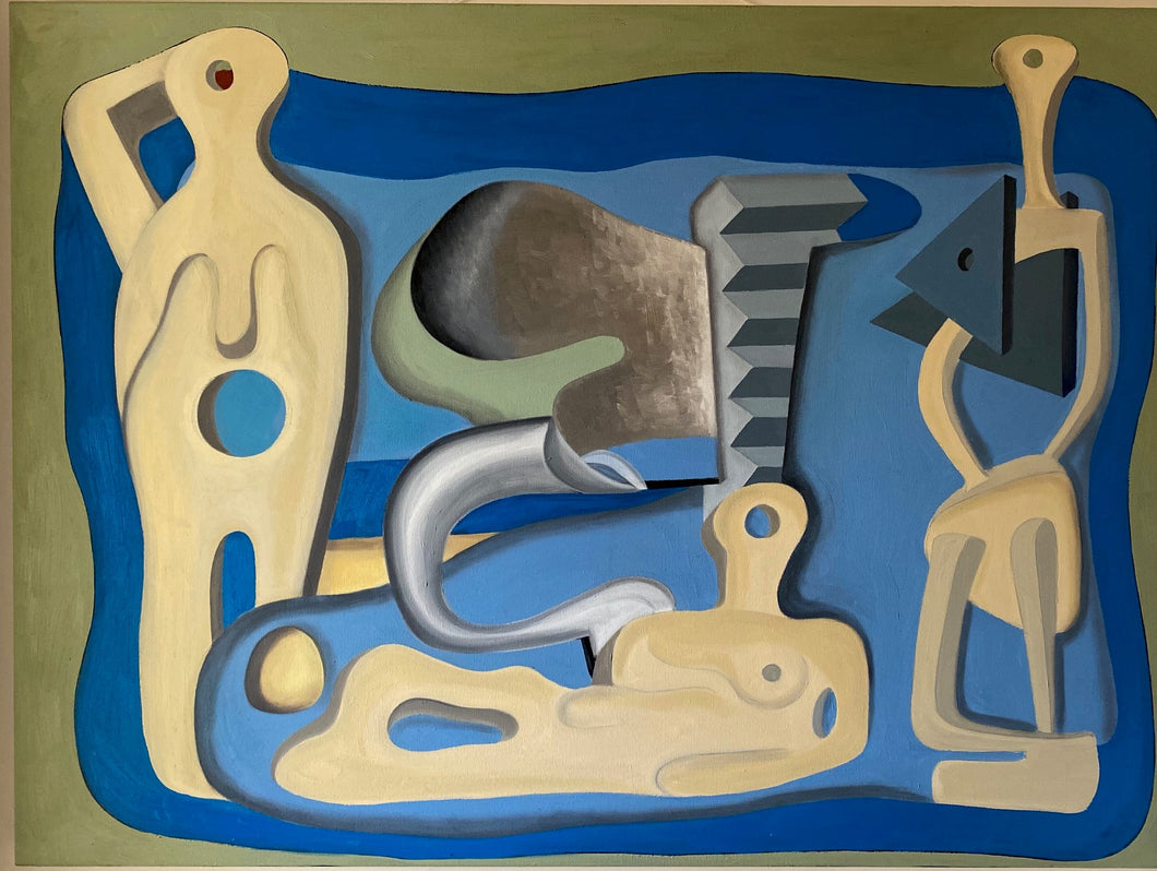 Ode to Henry Moore. Richard Abbott. Large Oil Painting 1m x 750cm approx