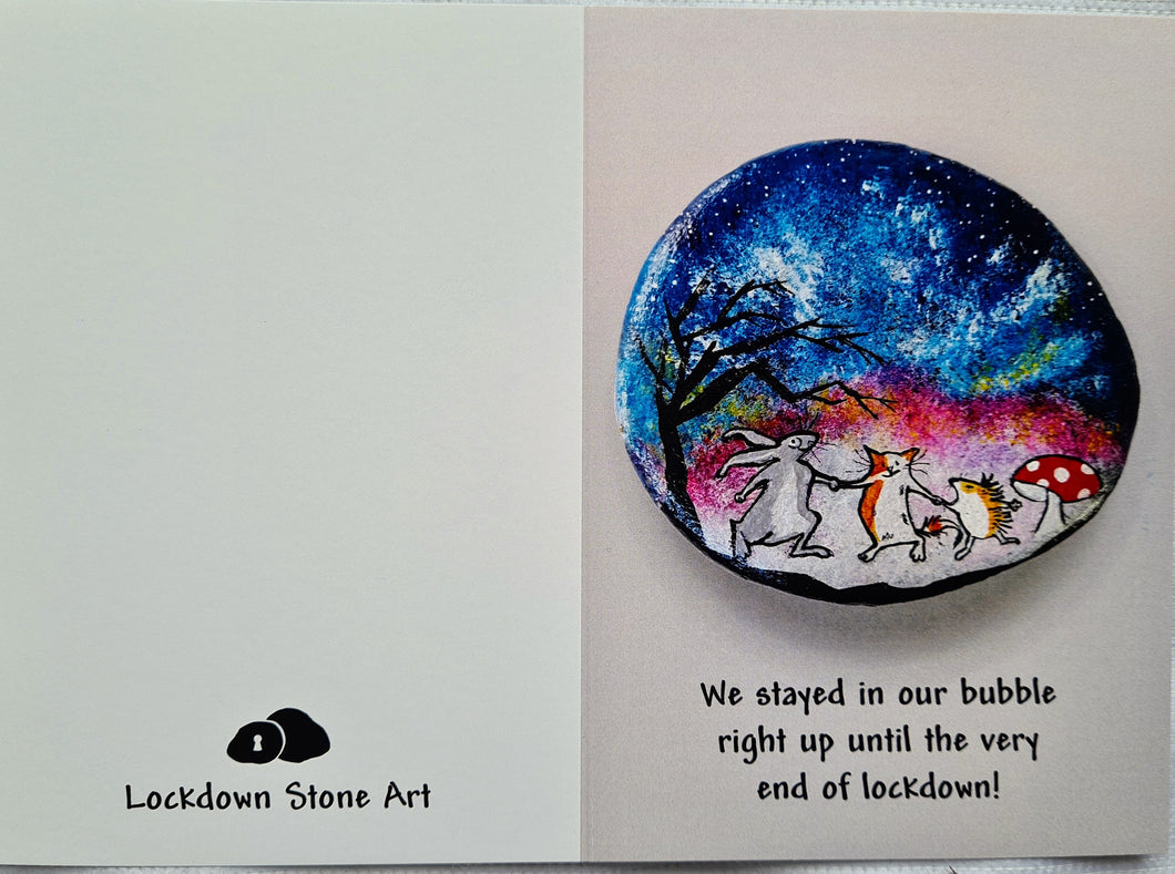 Dancing in the night - Lockdown stone art card print