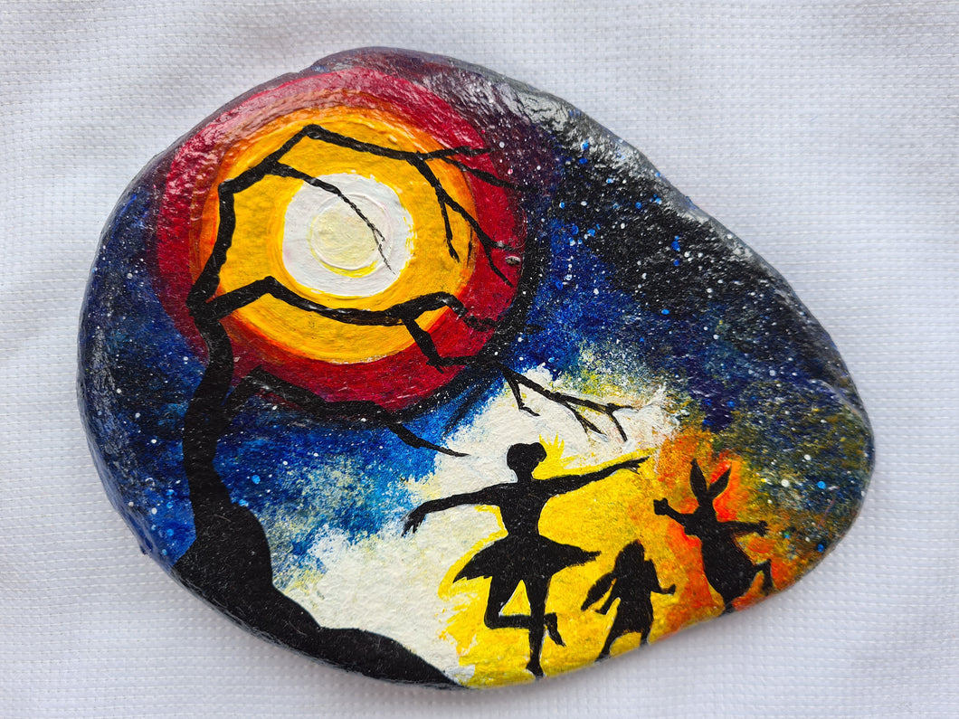 Never stopped dancing - hand painted stone art